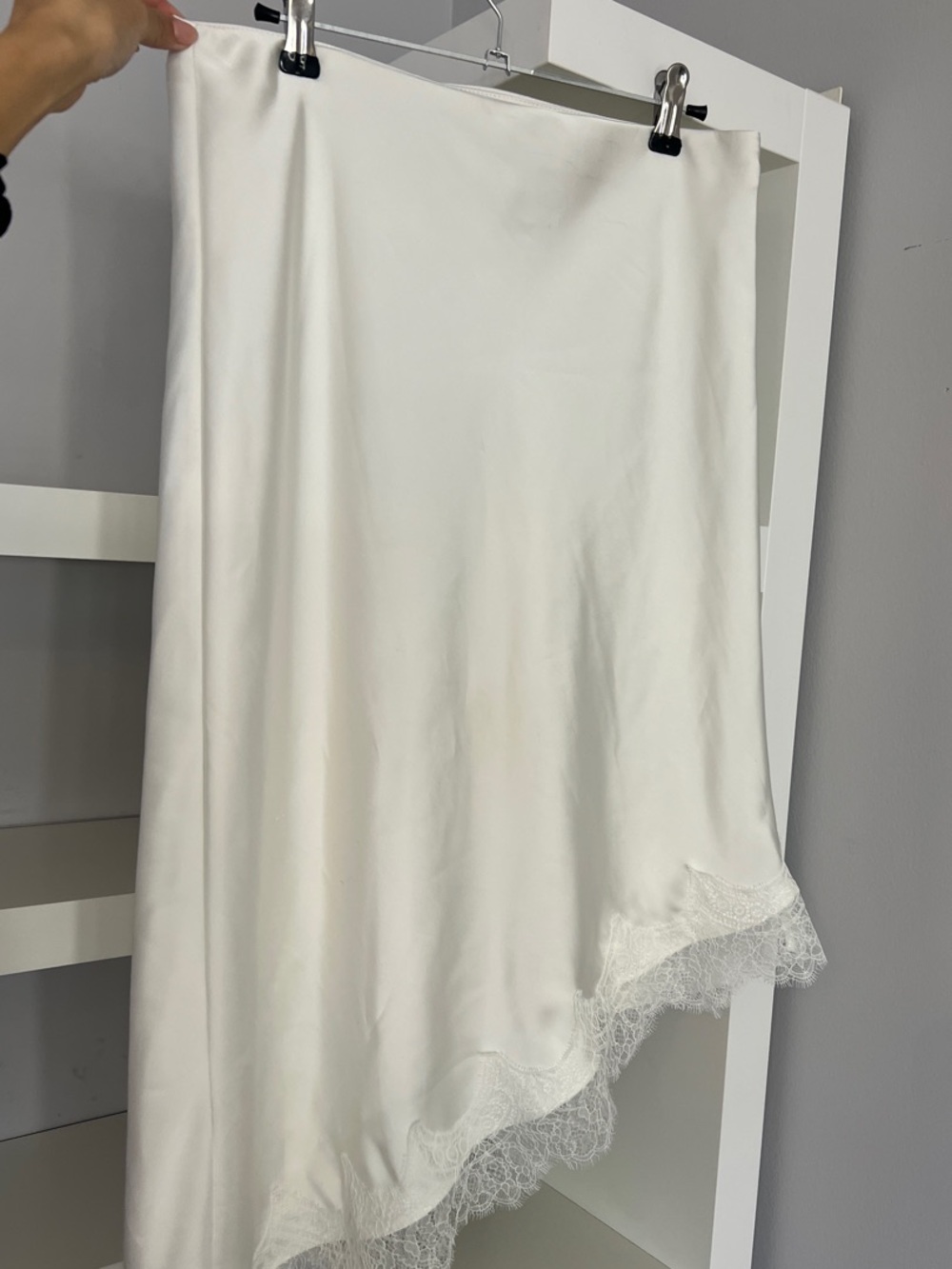 Zara Ivory Lace-Trim Slip Skirt
